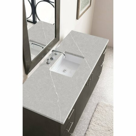 James Martin Vanities Metropolitan 60in Single Vanity, Silver Oak w/ 3 CM Eternal Serena Quartz Top 850-V60S-SOK-3ESR